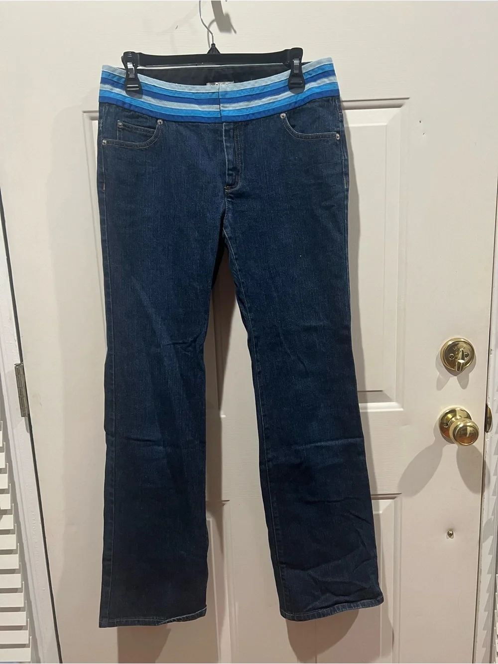 Michael Kors Dark Denim Jeans with Blue Accent Waistband